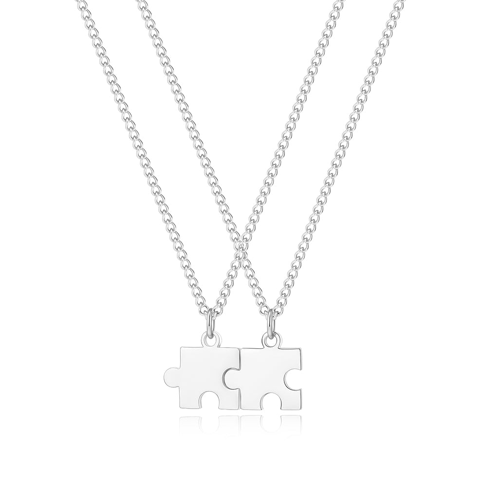 Personalized Puzzle Necklace Set