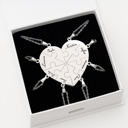 Custom Puzzle Heart Necklace