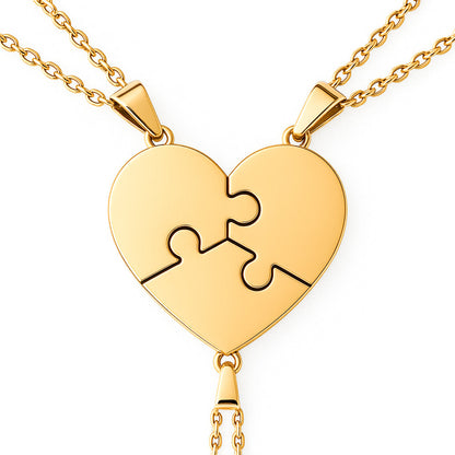 Custom Puzzle Heart Necklace