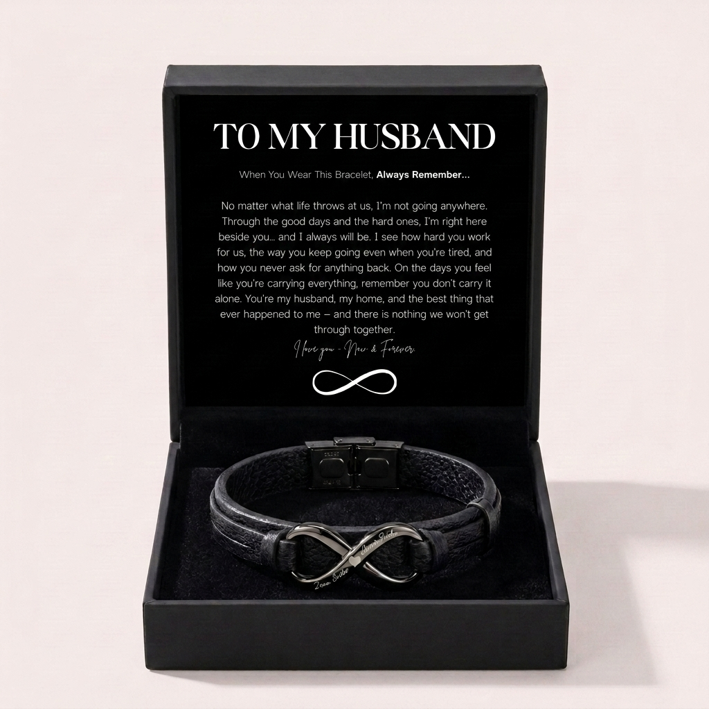 To My Husband - Infinity Bracelet Set